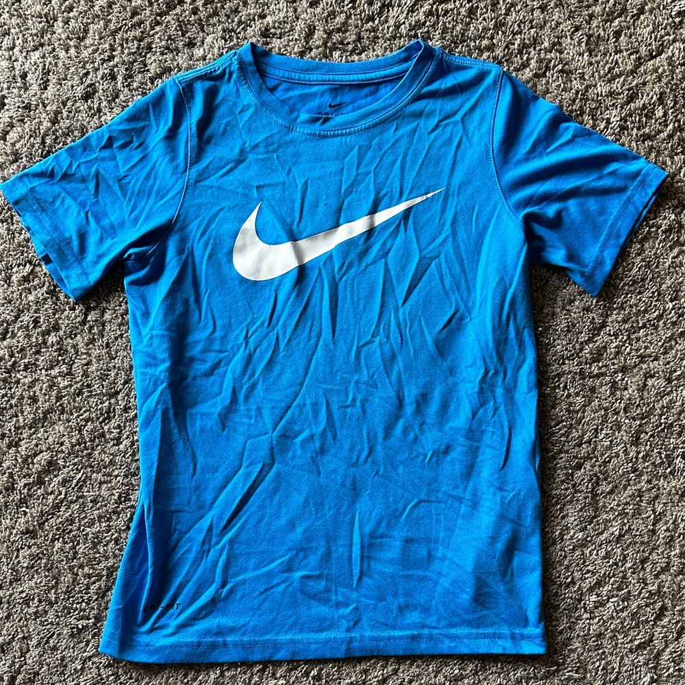 Nike Bright Blue Tee with White Swoosh